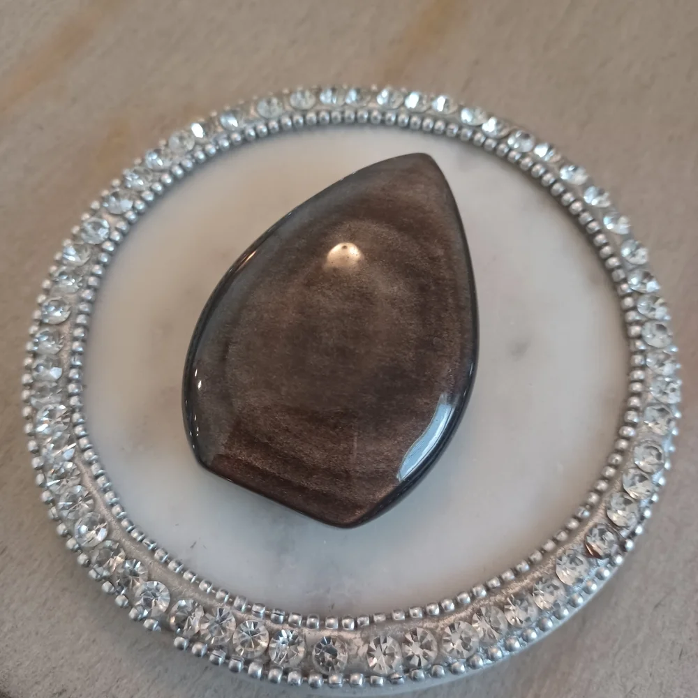 Natural Silver Flash Obsidian Stand-up Freeform Crystal - Picture 10 of 12